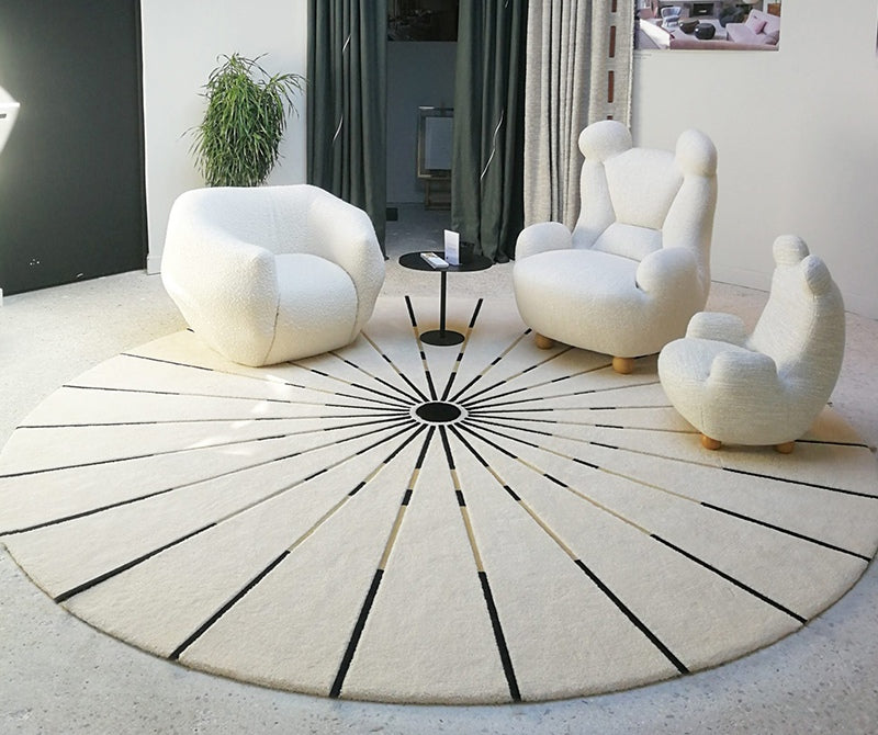 Simple Modern Wool Rugs under Coffee Table, Contemporary Modern Rugs for Living Room, Geometric Modern Rugs for Dining Room, Abstract Modern Round Rugs for Bedroom