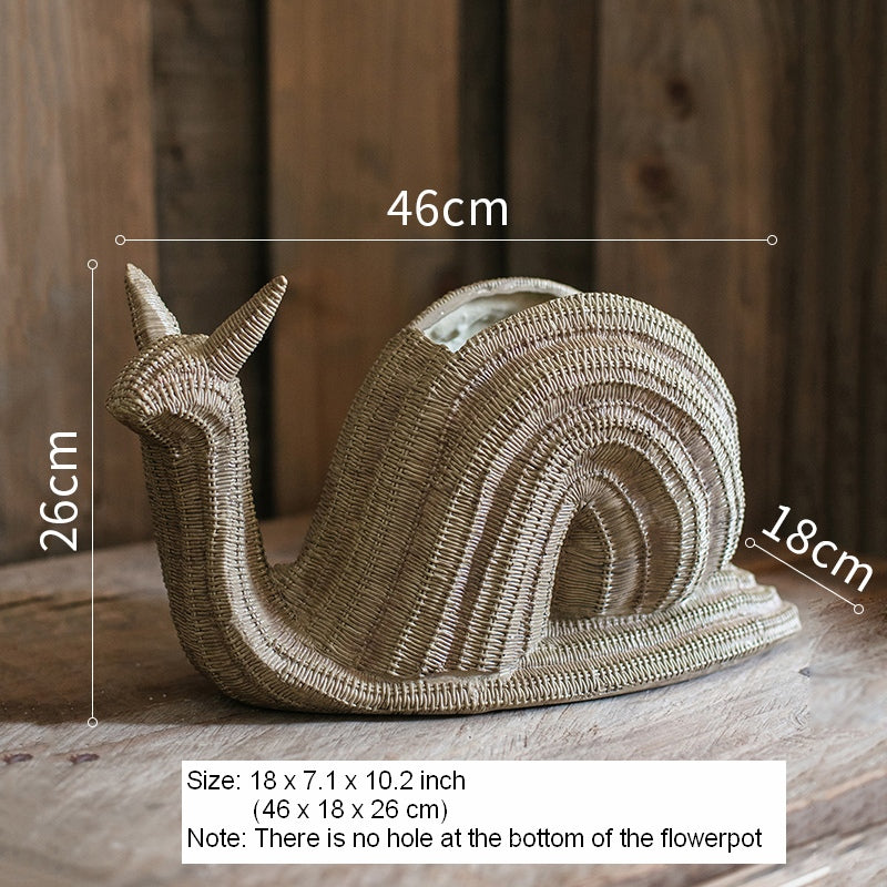 Cute Snail Statues, Garden Animal Statues, Snail Flowerpot for Garden Decoration, Unique Modern Garden Sculptures, Creative Villa Outdoor Gardening Ideas