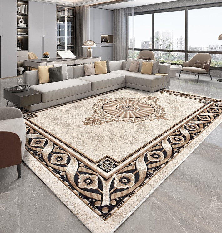 Oversized Soft Floor Carpets under Dining Room Table, Large Royal Floor Rugs for Office, Luxury Thick Modern Rugs for Living Room