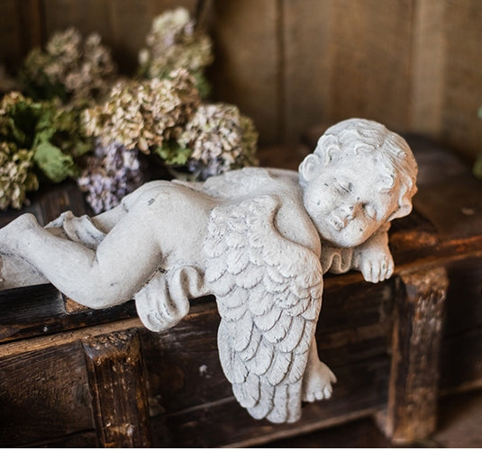 Lovely Sleeping Angel Statue for Garden, Beautiful Cute Garden Courtyard Ornaments, Unique Modern Garden Sculptures, Creative Villa Outdoor Decor Gardening Ideas