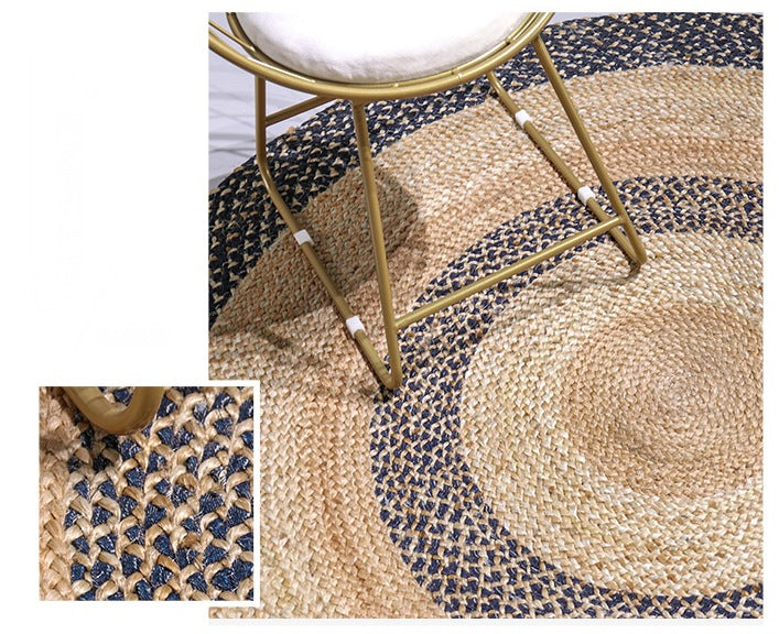 Handmade Jute Rug, Large Rugs in Living Room, Coffee Table Round Rugs, Round Modern Rugs in Dining Room, Rustic Jute Round Rugs for Farmhouse