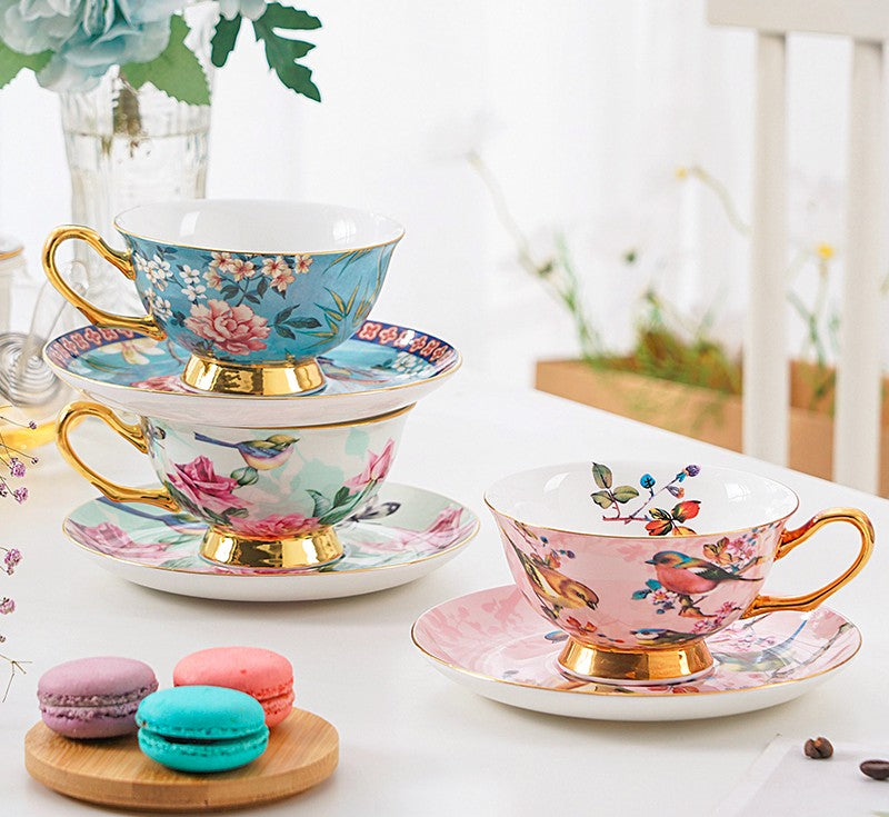 Unique Afternoon Tea Cups and Saucers in Gift Box, Royal Bone China Po ...