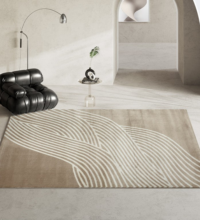 Brown Modern Rugs in Living Room, Large Modern Rugs for Office, Bedroom Modern Floor Carpets, Contemporary Modern Rugs in Living Room