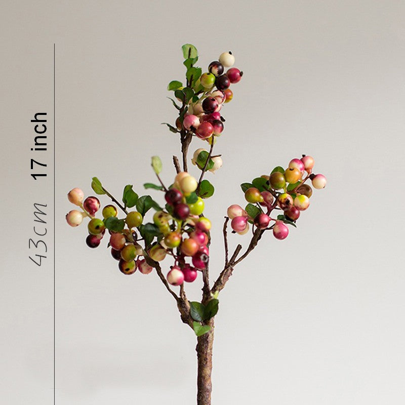 Cranberry in Vase. Fruit Branch. Flower Arrangement Ideas for Living Room. Unique Artificial Flowers for Home Decoration. Spring Artificial Floral for Bedroom