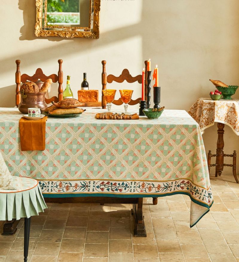 British Mid Century Fiberflax Tablecloth, Rectangle Tablecloth for Dining Room Table, Square Tablecloth for Coffee Table, Farmhouse Table Cloth, Wedding Tablecloth, Waterproof Tablecloth