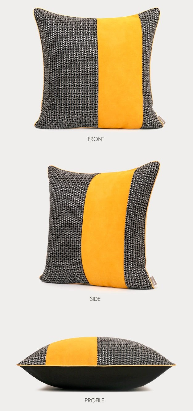 Large Black Yellow Modern Pillows. Modern Throw Pillows for Couch. Decorative Modern Sofa Pillows. Modern Simple Throw Pillows for Living Room