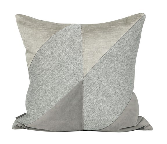 Large Golden Gray Square Pillows, Modern Simple Throw Pillows, Decorative Modern Sofa Pillows, Modern Throw Pillows for Couch