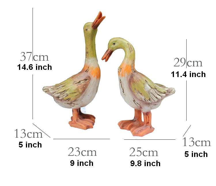 Large Duck Statues, Unique Wood Carving Statue for Garden, Creative Mo