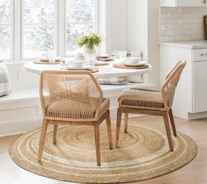 Handmade Jute Round Rugs, Rustic Jute Rugs for Farmhouse, Round Modern Rugs in Dining Room, Large Rugs in Living Room, Round Rugs under Coffee Table