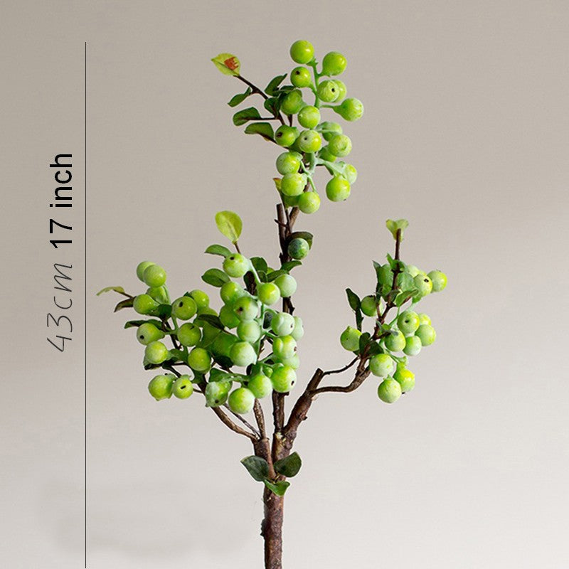 Flower Arrangement Ideas for Living Room. Green Cranberry Fruit Branch. Modern Artificial Flowers for Home Decoration. Spring Artificial Floral for Bedroom