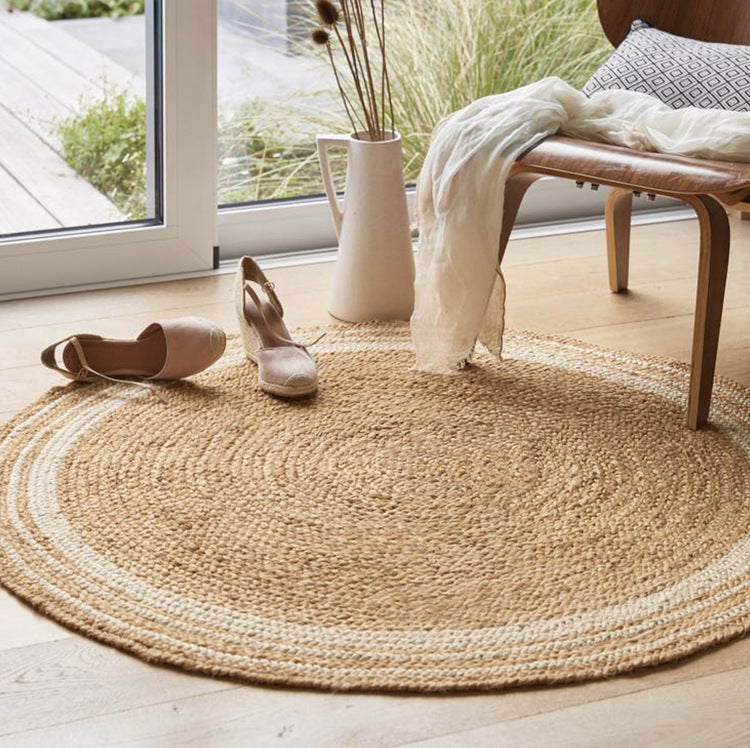 Handmade Jute Round Rugs, Rustic Jute Rugs for Farmhouse, Round Modern Rugs in Dining Room, Large Rugs in Living Room, Round Rugs under Coffee Table