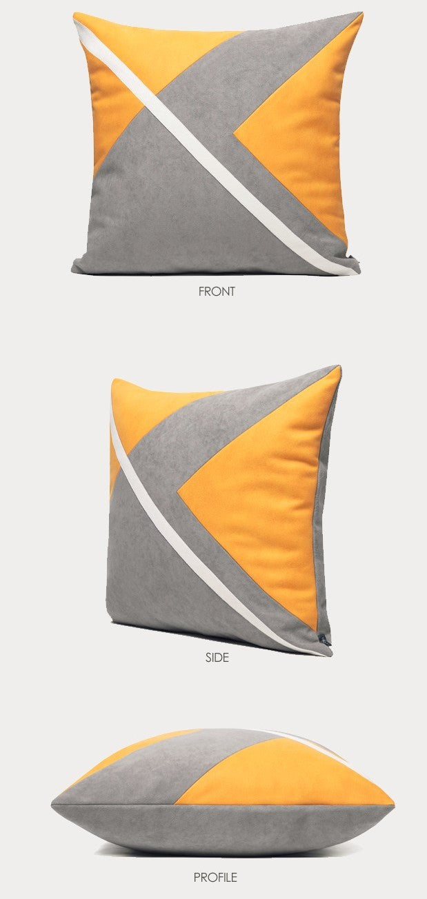 Decorative Modern Sofa Pillows for Living Room. Modern Throw Pillows for Couch. Yellow Gray Modern Simple Throw Pillows. Large Simple Modern Pillows