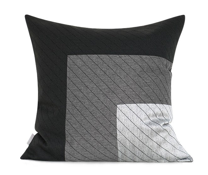 Decorative Modern Gray Pillows, Modern Pillows for Gray Couch, Modern Simple Throw Pillows for Living Room, Black and Gray Modern Throw Pillows