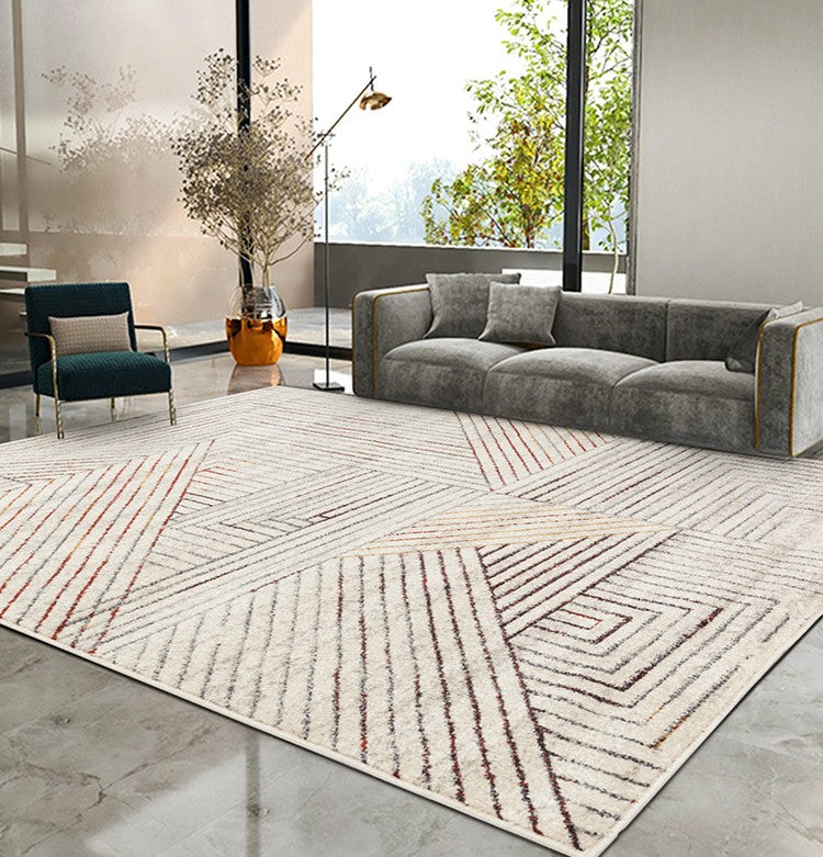 Contemporary Area Rugs in Dining Room, Geometric Modern Rugs, Modern Floor Carpet in Living Room, Large Modern Rugs in Bedroom