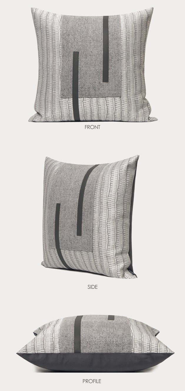 Gray Modern Simple Throw Pillows for Living Room. Decorative Modern Sofa Pillows. Modern Throw Pillows for Couch. Large Simple Modern Pillows