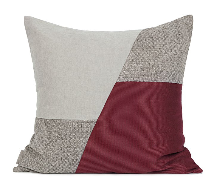 Decorative Modern Throw Pillows, Modern Sofa Pillows, Red Gray Modern Throw Pillows, Modern Throw Pillows for Couch