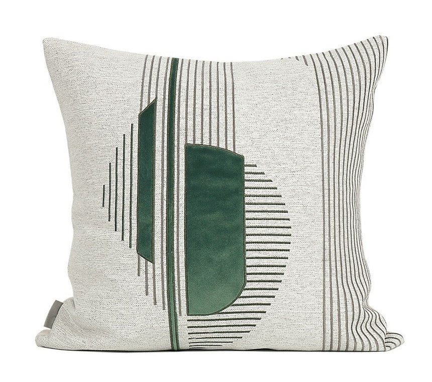 Large Green Square Pillows, Modern Simple Throw Pillows, Modern Throw Pillows for Couch, Decorative Modern Sofa Pillows for Dining Room
