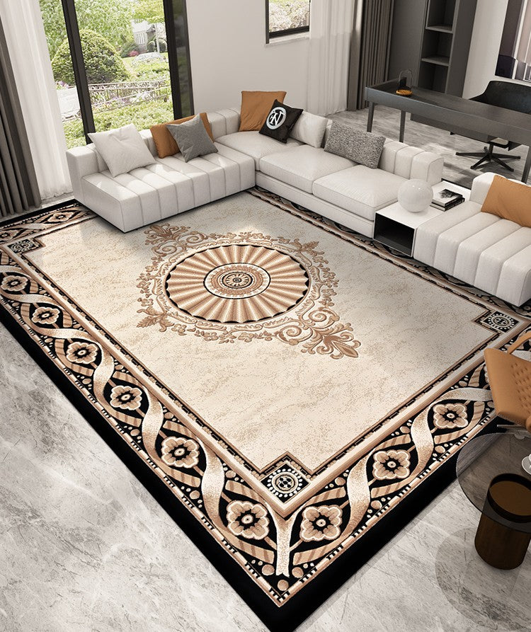 Luxury Thick Modern Rugs for Living Room, Large Royal Floor Rugs for Office, Oversized Soft Floor Carpets under Dining Room Table