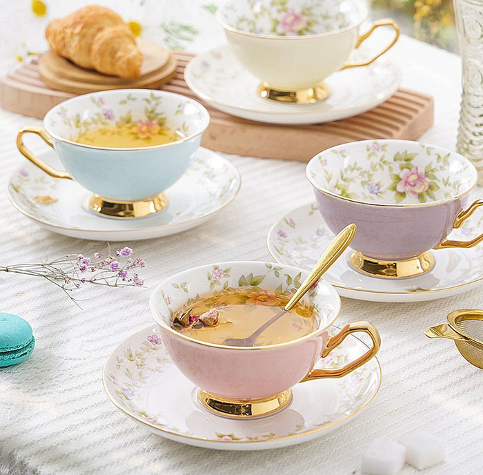 Elegant Ceramic Coffee Cups, Beautiful British Tea Cups, Unique Traditional Afternoon Tea Cup and Saucer in Gift Box, Royal Porcelain Tea Cup Set