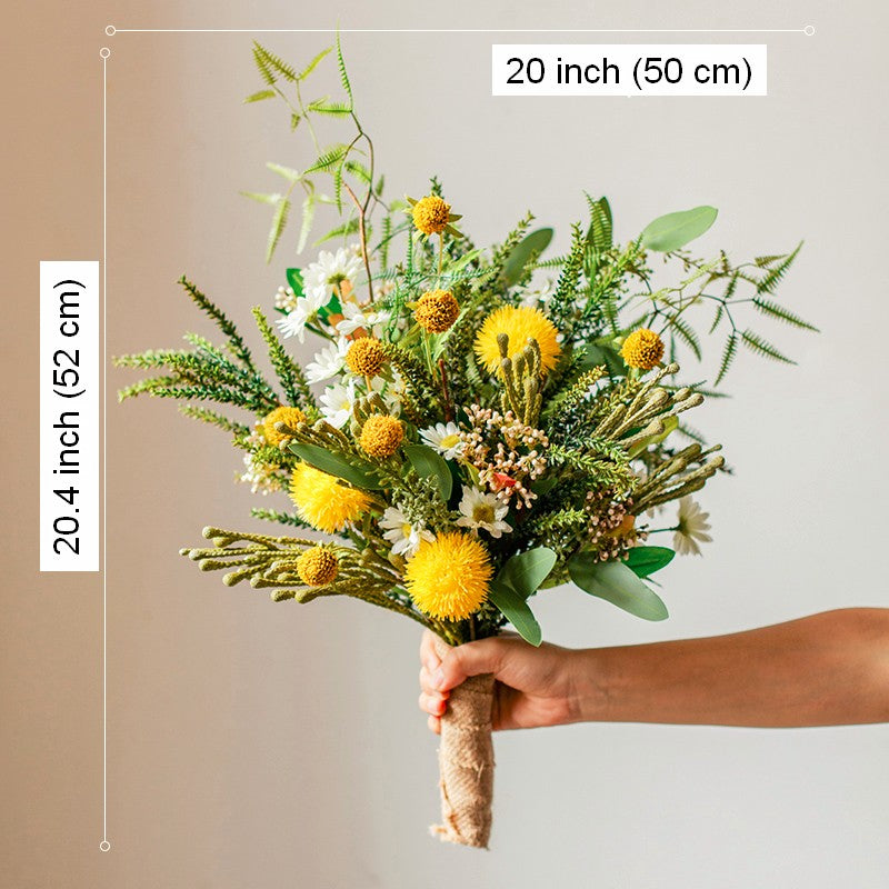 Beautiful Modern Artificial Flowers for Dining Room Table, Dandelion, Wheat Branch, Eucalyptus Globulus, Unique Flower Arrangement for Home Decoration