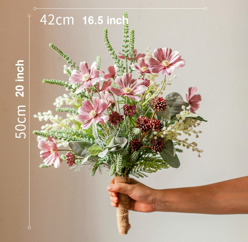 Spring Artificial Floral for Dining Room Table. Bunch of Calliopsis Flowers. Botany Plants. Creative Modern Flower Arrangement Ideas for Home Decoration