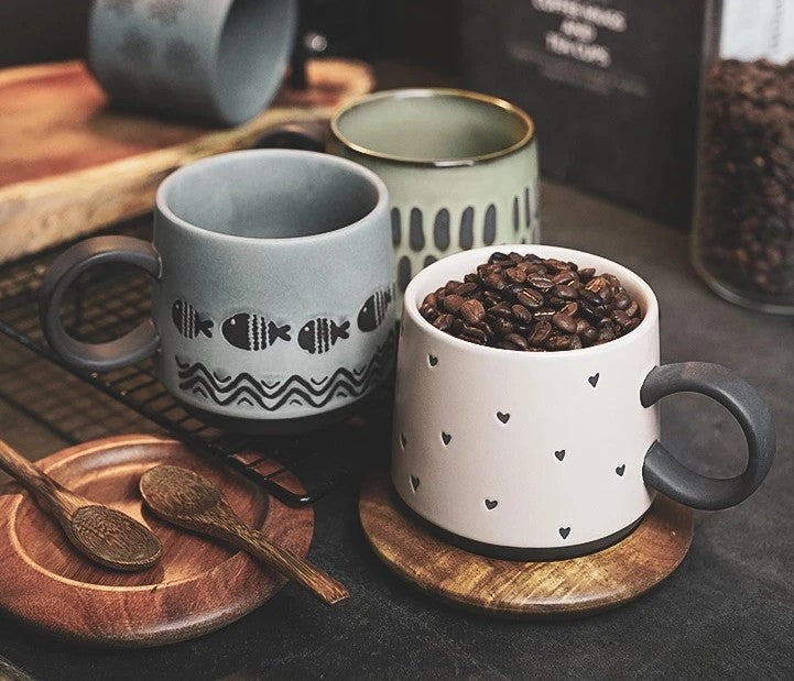 Handmade Pottery Coffee Cup, Large Coffee Cup, Ceramic Coffee Mug, Latte Coffee Cup, Large Tea Cup