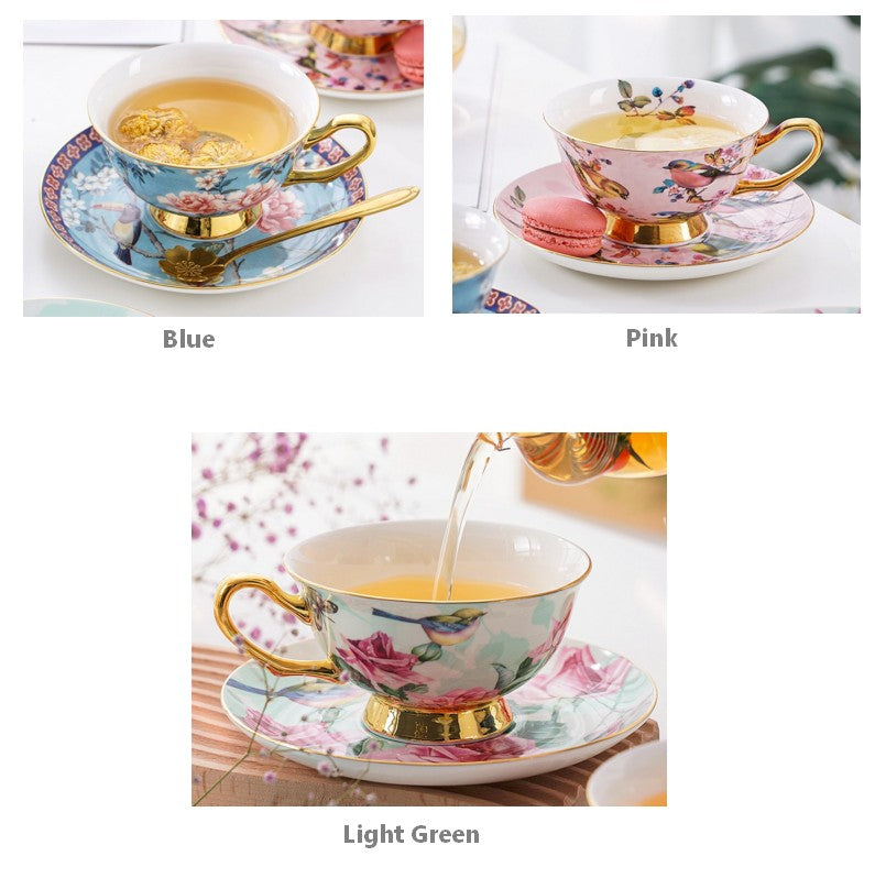 Unique Afternoon Tea Cups and Saucers in Gift Box, Royal Bone China Porcelain Tea Cup Set, Elegant Flower Pattern Ceramic Coffee Cups, Beautiful British Tea Cups