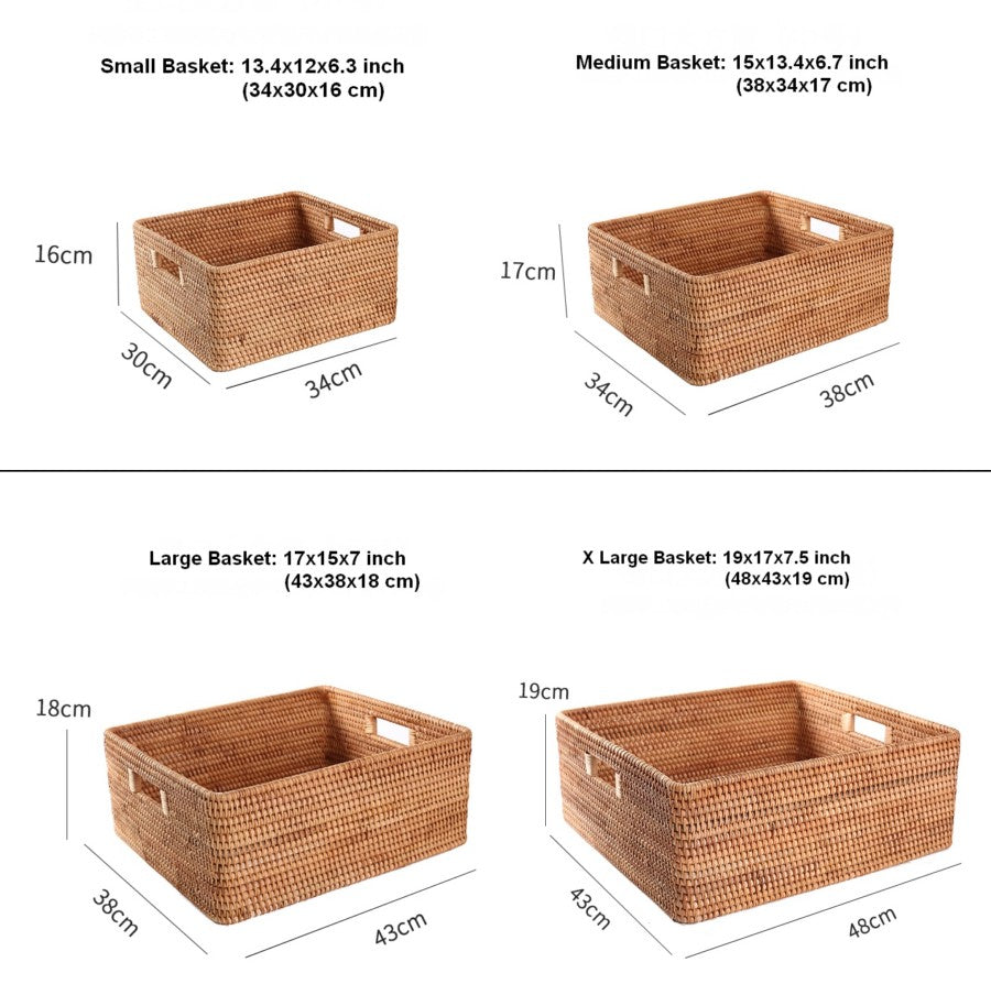 Large Storage Baskets for Bedroom, Storage Baskets for Bathroom, Rectangular Storage Baskets, Storage Baskets for Shelves