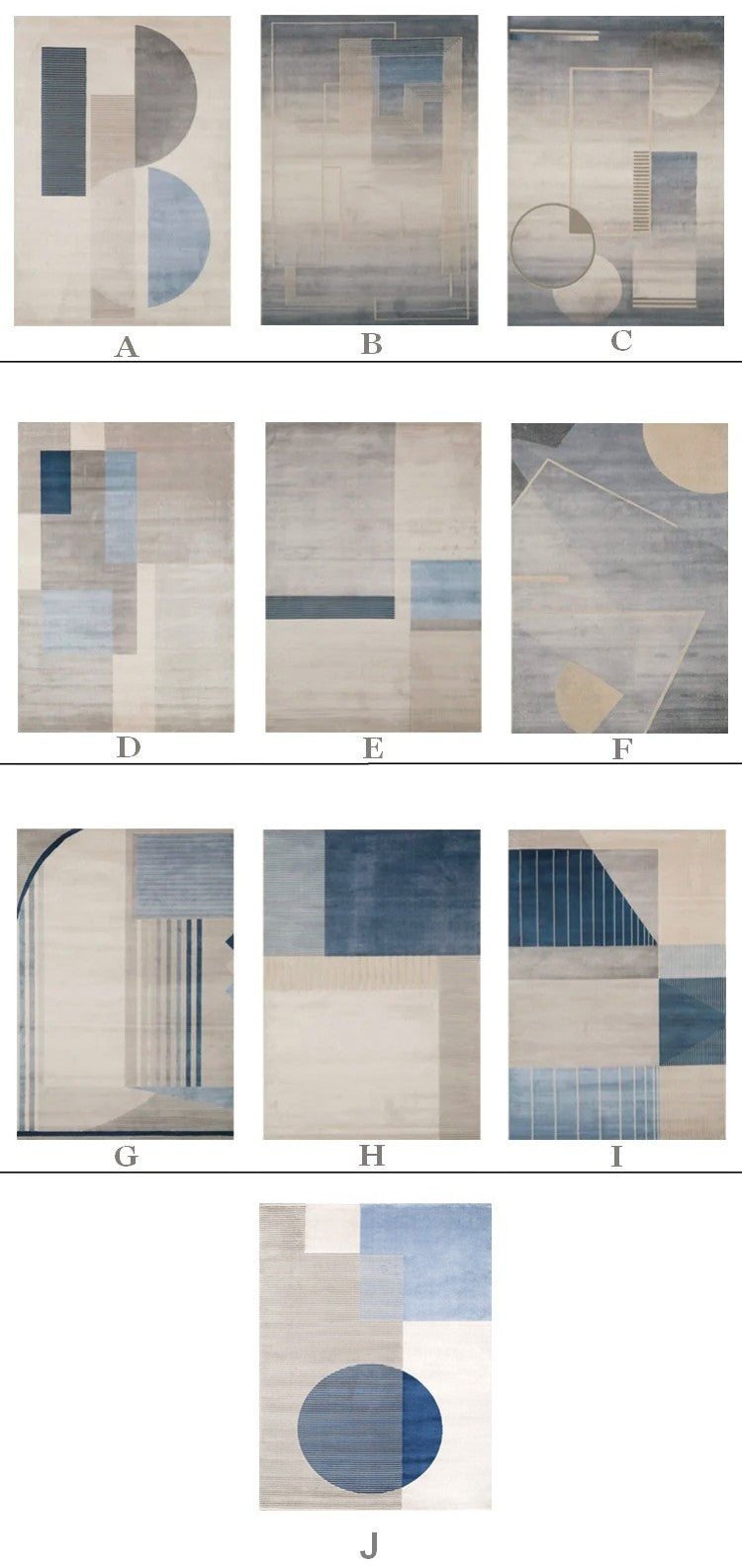 Living Room Blue Modern Rugs, Large Contemporary Area Rugs for Office, Large Modern Area Rugs in Dining Room, Blue Geometric Modern Rugs