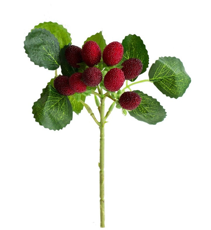 Raspberry Fruit Branch. Flower Arrangement Ideas for Home Decoration. Simple Artificial Flowers for Living Room. Spring Artificial Floral for Dining Room