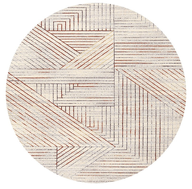 Geometric Round Contemporary Floor Carpets, Circular Modern Rugs under Coffee Table, Modern Rugs in Bedroom, Dining Room Modern Round Rugs