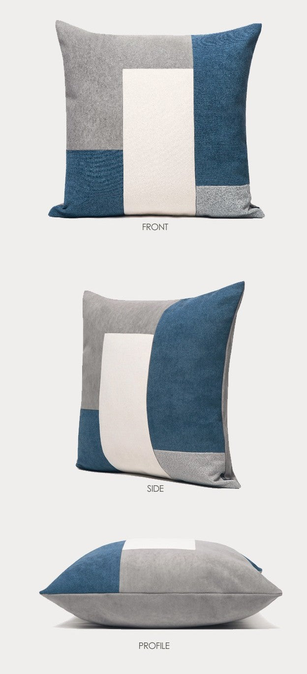 Blue Grey Throw Pillow for Couch, Modern Sofa Pillows, Blue Grey Decorative Pillows, Simple Modern Throw Pillows