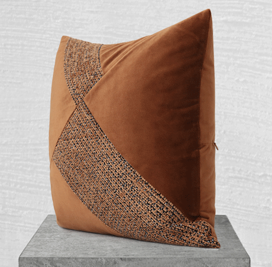 orange leather pillows