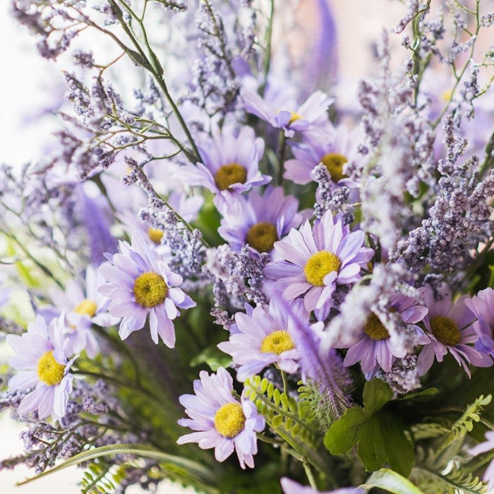 Myosotis Lovegrass, Daisy, Salvia, Beautiful Spring Flower Arrangement  for Living Room, Ctreative Modern Artificial Floral  for Home Decoration