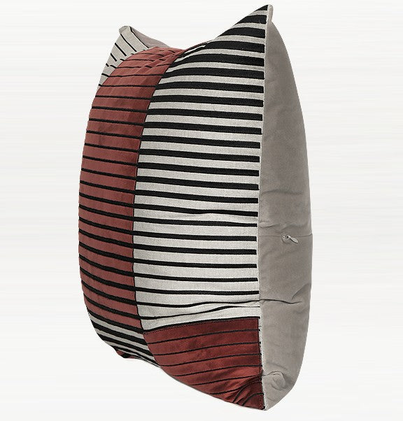 Simple Modern Throw Pillows. Large Red Beige Square Pillows. Modern Throw Pillows for Couch. Decorative Modern Sofa Pillows for Living Room