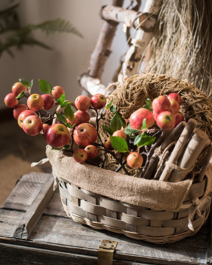 Apple Branch. Fruit Branch. Table Centerpiece. Beautiful Modern Flower Arrangement Ideas for Home Decoration. Autumn Artificial Floral for Dining Room