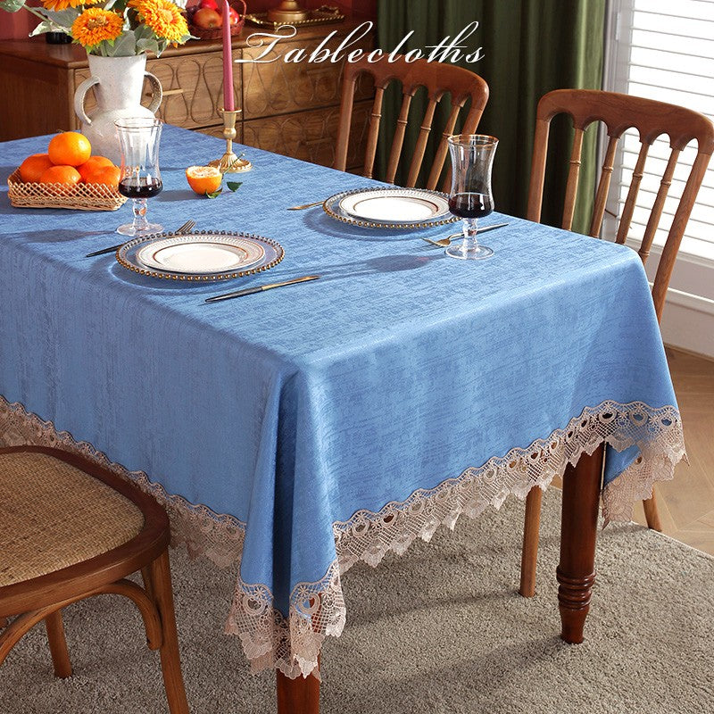 Simple Table Cloth for Dining Room Table, Green Lace Tablecloth for Home Decoration, Large Modern Rectangle Tablecloth, Square Tablecloth for Round Table