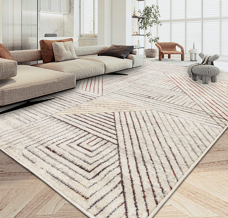 Contemporary Area Rugs in Dining Room, Geometric Modern Rugs, Modern Floor Carpet in Living Room, Large Modern Rugs in Bedroom