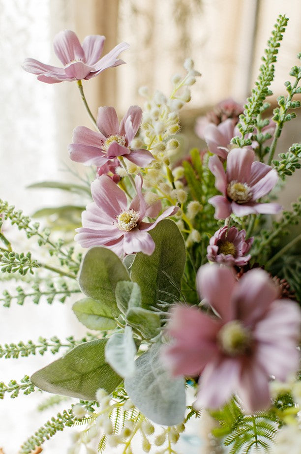 Spring Artificial Floral for Dining Room Table. Bunch of Calliopsis Flowers. Botany Plants. Creative Modern Flower Arrangement Ideas for Home Decoration