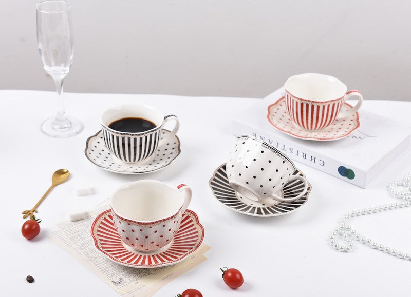 Elegant Modern Ceramic Coffee Cups, Creative Bone China Porcelain Tea Cup Set, Unique Porcelain Cup and Saucer, Afternoon British Tea Cups