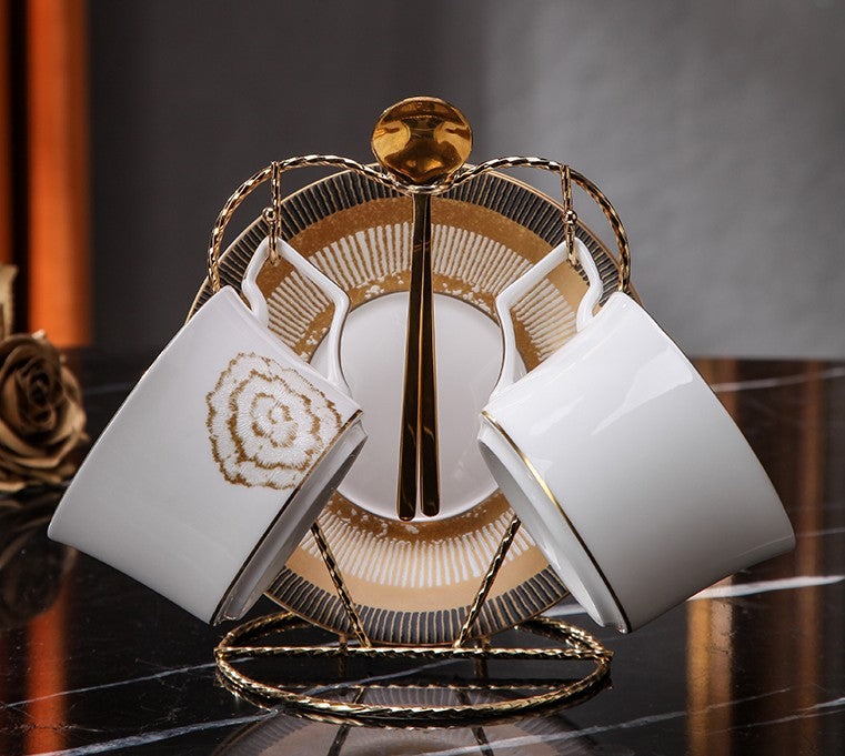 Beautiful British Tea Cups. Creative Bone China Porcelain Tea Cup Set. Royal Ceramic Coffee Cups. Unique Tea Cups and Saucers in Gift Box as Birthday Gift