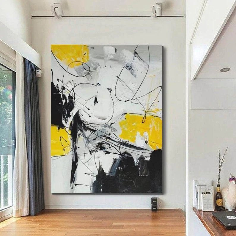 Large Contemporary Canvas Painting, Modern Acrylic Artwork, Wall Art for Living Room, Hand Painted Wall Art Painting