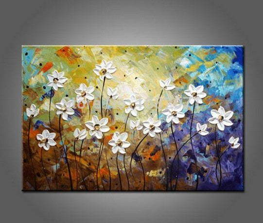 Daisy Flower Painting, Acrylic Flower Paintings, Bedroom Wall Art Painting, Flower Painting Abstract, Wall Art Paintings