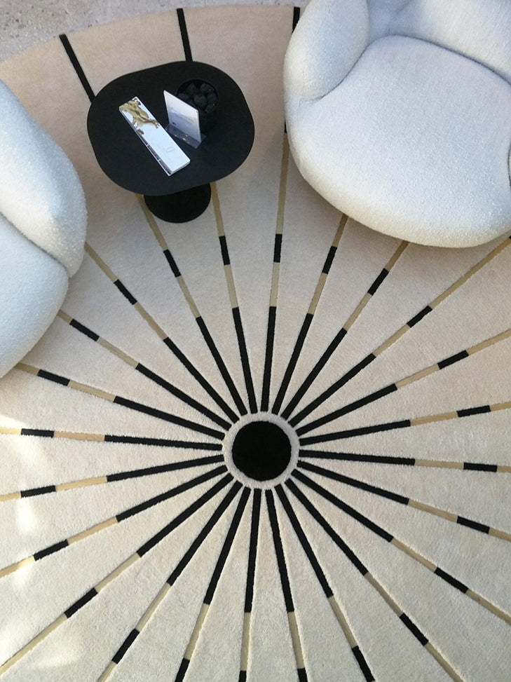 Simple Modern Wool Rugs under Coffee Table, Contemporary Modern Rugs for Living Room, Geometric Modern Rugs for Dining Room, Abstract Modern Round Rugs for Bedroom