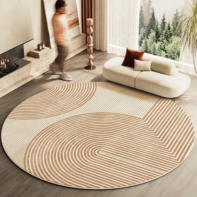 Contemporary Area Rugs for Bedroom, Round Area Rug for Dining Room, Coffee Table Rugs, Modern Area Rug for Entryway
