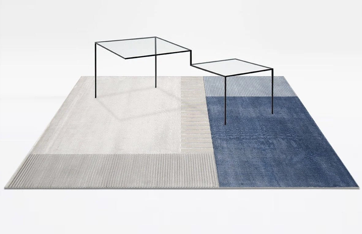 Simple Blue Modern Rugs for Office, Contemporary Modern Rugs for Bedroom, Abstract Geometric Modern Rugs for Living Room, Large Blue Modern Area Rugs, Dining Room Modern Area Rugs