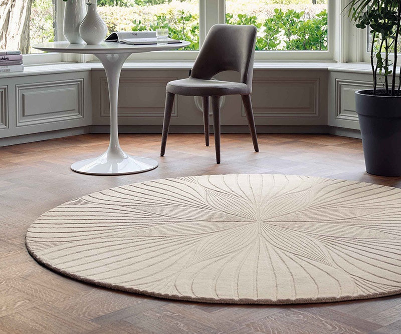 Abstract Modern Round Rugs for Bedroom, Modern Wool Rugs under Coffee Table, Contemporary Modern Rugs for Living Room