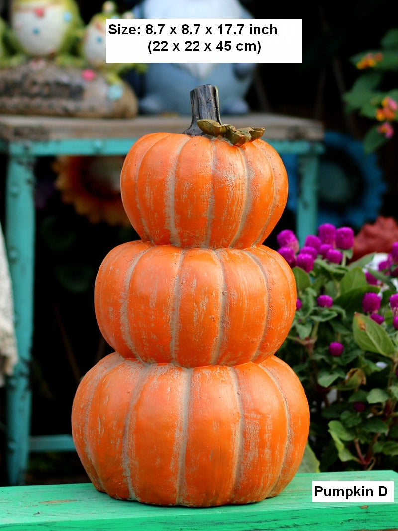 Large Thanksgiving Pumpkins for Garden Ornaments, Cute Resin Pumpkins for Garden Courtyard Ornament, Villa Outdoor Decor Gardening Ideas