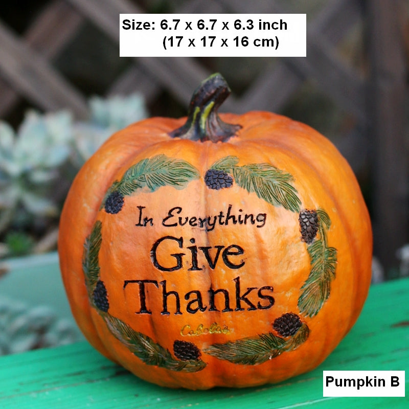 Large Thanksgiving Pumpkins for Garden Ornaments, Cute Resin Pumpkins for Garden Courtyard Ornament, Villa Outdoor Decor Gardening Ideas