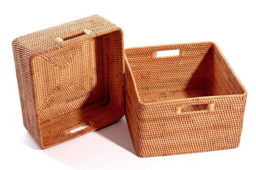 Rattan Storage Baskets, Storage Basket for Shelves, Rectangular Storage Basket for Toys, Storage Baskets for Kitchen, Storage Baskets for Bedroom